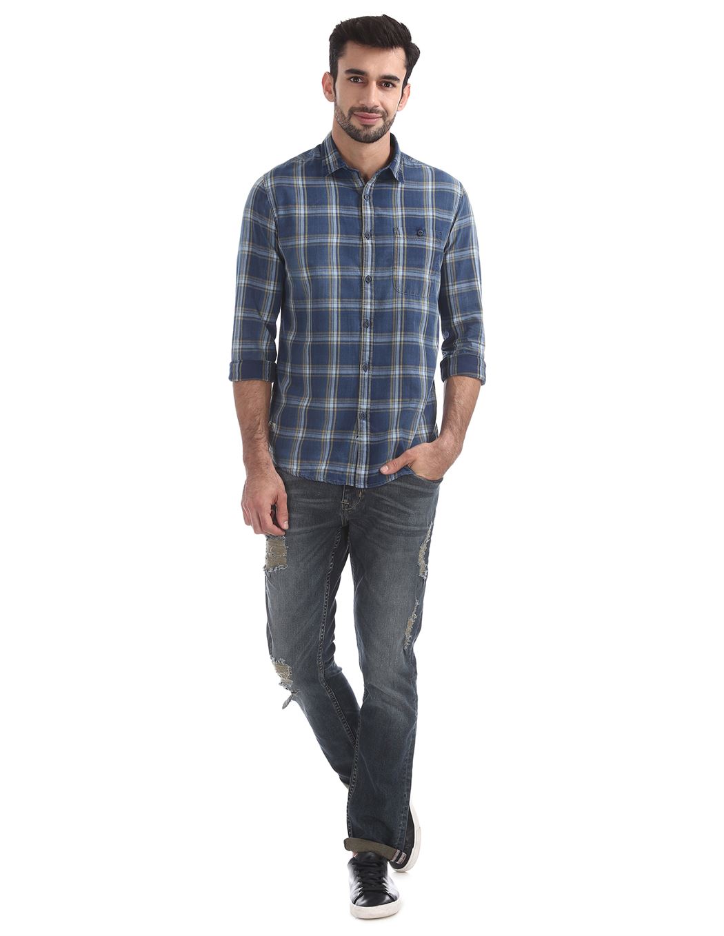 Ed Hardy Men Casual Wear Checkered Shirt